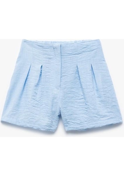 Pile Detaylı Beli Lastikli Dokulu Mini Şort fırsatları