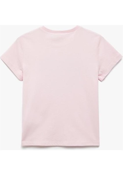 Pamuklu Kalp Desenli Pullu Payetli Kısa Kollu Bisiklet Yaka Tişört indirimleri