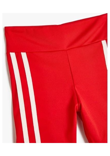 Kısa Tayt Renk Bloklu Beli Lastikli