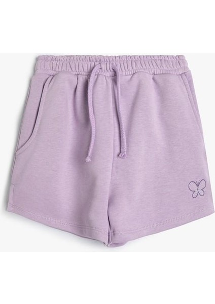 Şort Beli Bağlamalı Lastikli Cepli Kelebek Işleme Detaylı fırsatları