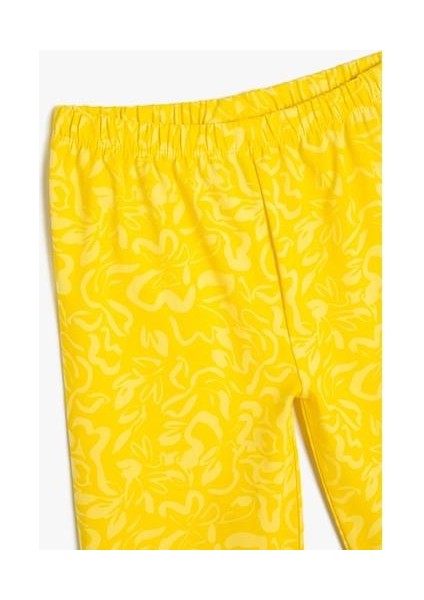 Kısa Tayt Batik Desenli Beli Lastikli Pamuklu