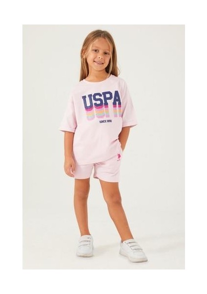 Sweet Pure Toz Pembe Kız Çocuk Şort Takım