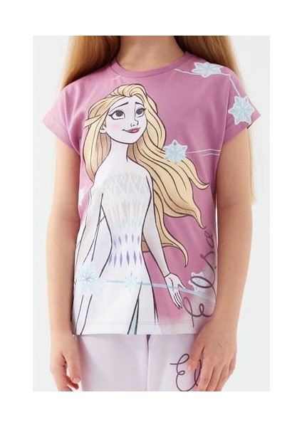Elsa Mor Kız Çocuk Kısa Kol Pijama Takım indirimleri