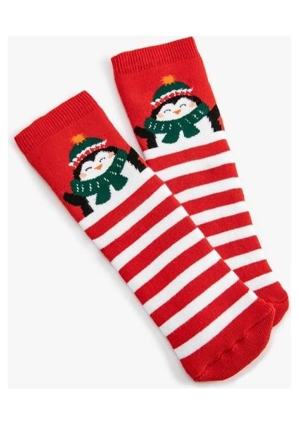 Soket Çorap Penguen Baskılı Yılbaşı Temalı fırsatları