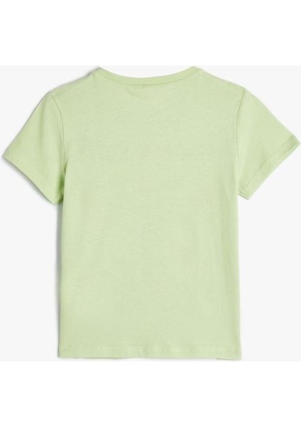 T-Shirt Yaz Temalı Kısa Kollu Bisiklet Yaka Pamuklu fırsatları