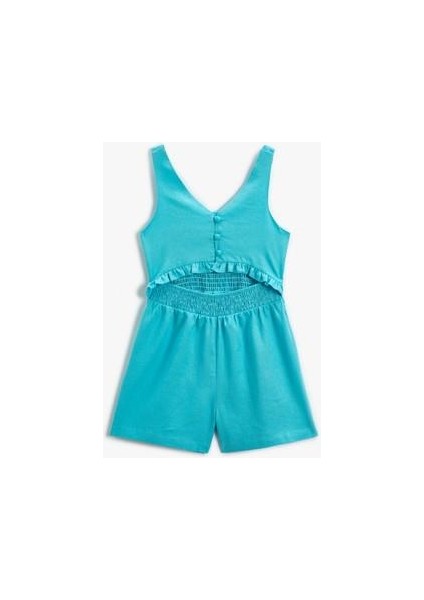 Keten Şort Tulum Pencere Detaylı Askılı Gipeli fırsatları