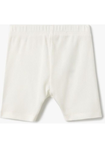 Pamuklu Lastik Detaylı Ribanalı Basic Kısa Tayt fırsatları