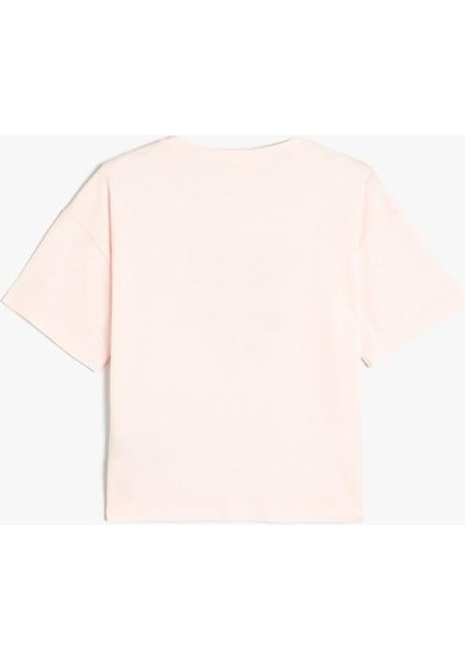 Tişört Fiyonk Baskılı Kısa Kollu Bisiklet Yaka Pamuklu fırsatları