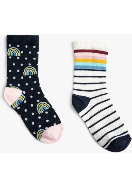 Koton Çorap Seti 2'li Desenli Gökkuşağı Temalı fırsatları