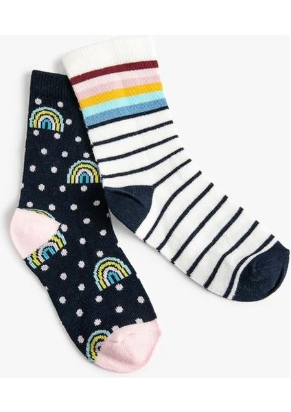 Koton Çorap Seti 2'li Desenli Gökkuşağı Temalı indirimleri
