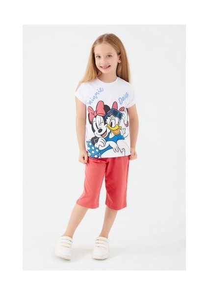 Minnie And Daisy Beyaz Kız Çocuk Kapri Takım fırsatları