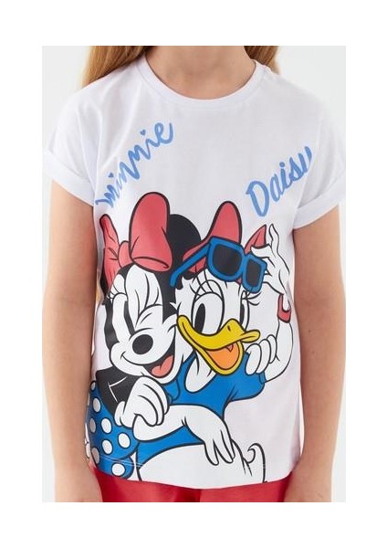 Minnie And Daisy Beyaz Kız Çocuk Kapri Takım indirimleri