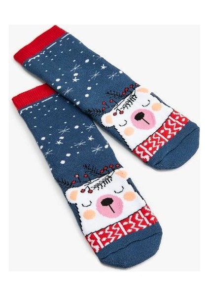 Yılbaşı Temalı Havlu Çorap Ayıcık Desenli fırsatları