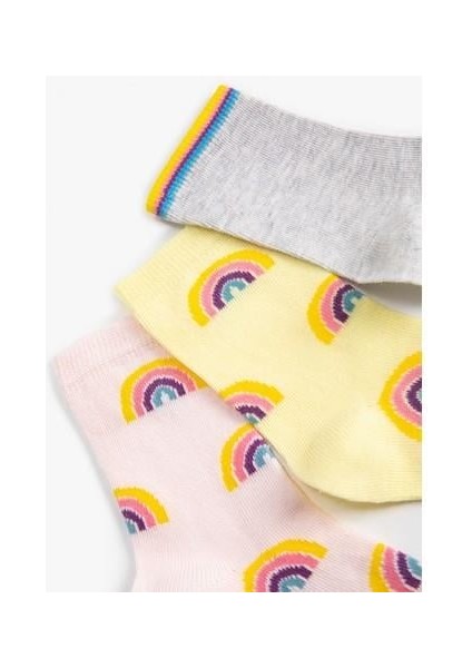 Çorap Seti 3'Lü Gökkuşağı Desenli