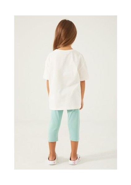 True Heart Beyaz Kız Çocuk Tayt Takım