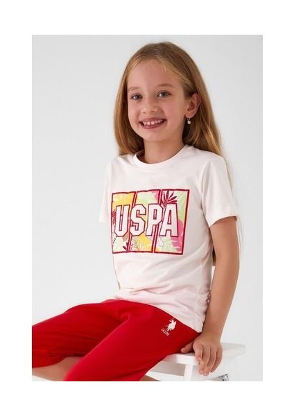 Colorful Leaves Beyaz Kız Çocuk Kapri Takım