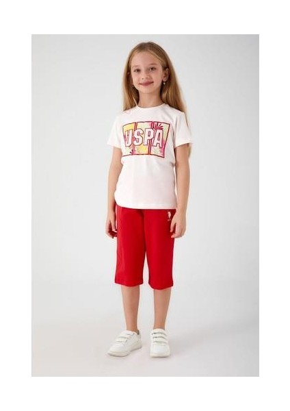 Colorful Leaves Beyaz Kız Çocuk Kapri Takım