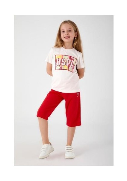 Colorful Leaves Beyaz Kız Çocuk Kapri Takım