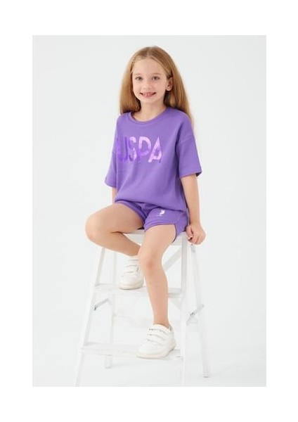 Sweet Pink Mor Kız Çocuk Şort Takım