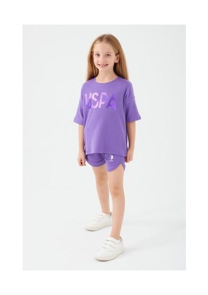 Sweet Pink Mor Kız Çocuk Şort Takım