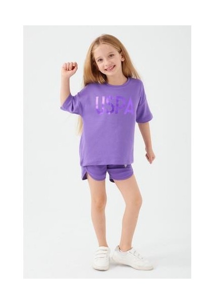 Sweet Pink Mor Kız Çocuk Şort Takım
