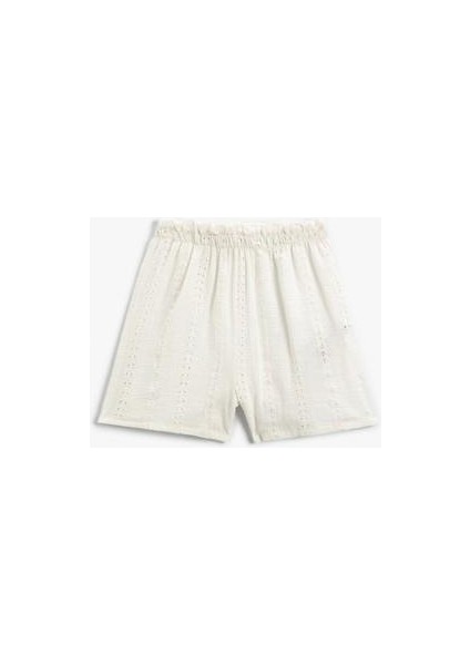 Şort Fistolu Beli Lastikli Pamuklu fırsatları