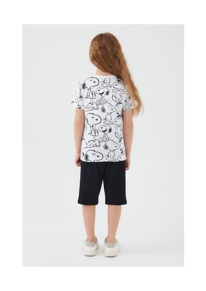 Sweet Cute Beyaz Kız Çocuk Kapri Takım