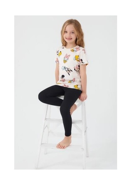 Minnie And Duck Krem Kız Çocuk Kapri Takım fırsatları