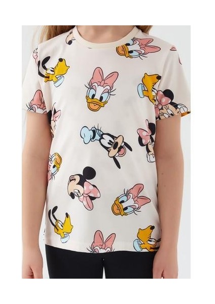 Minnie And Duck Krem Kız Çocuk Kapri Takım indirimleri