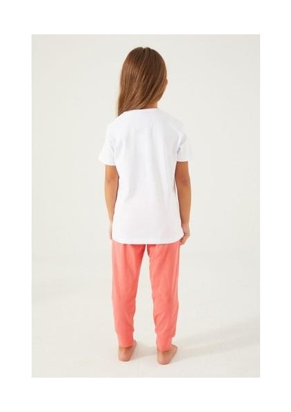 D4781-3 Kız Çocuk Pijama Beyaz