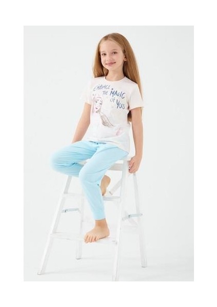 D4772-3 Kız Çocuk Pijama Indigo