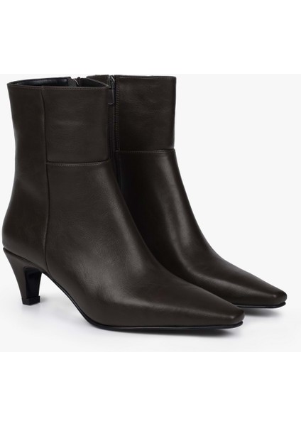 Kadın Noria Kahve Cilt Kısa Topuklu Bot indirimleri