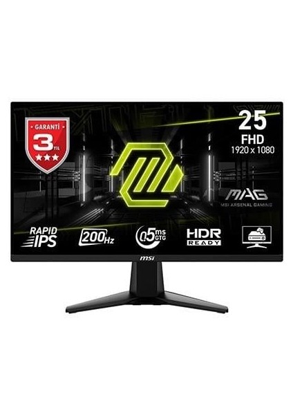 Msı 24.5" Mag 255F E20 200HZ 0.5ms Fhd Gamıng Monitör