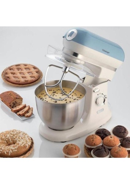 Mavi Vintage Hamur Karıştırıcı, Şık ve Dayanıklı Mutfak Gereci fırsatları