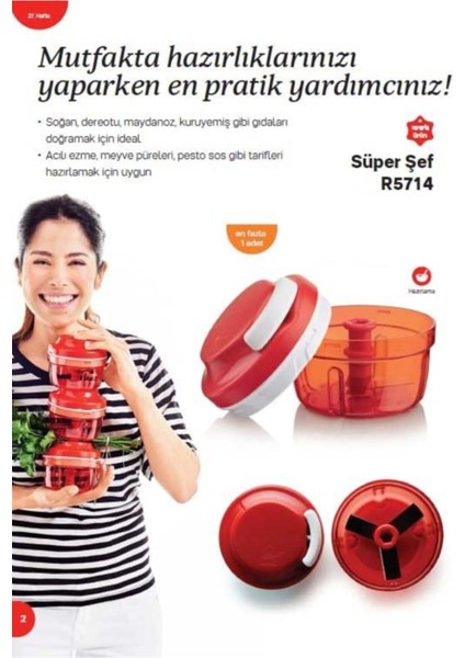 Çok Fonksiyonlu Set: Şef 1 ve 600 ml Şek Şek ile Birlikte Beyaz Renk