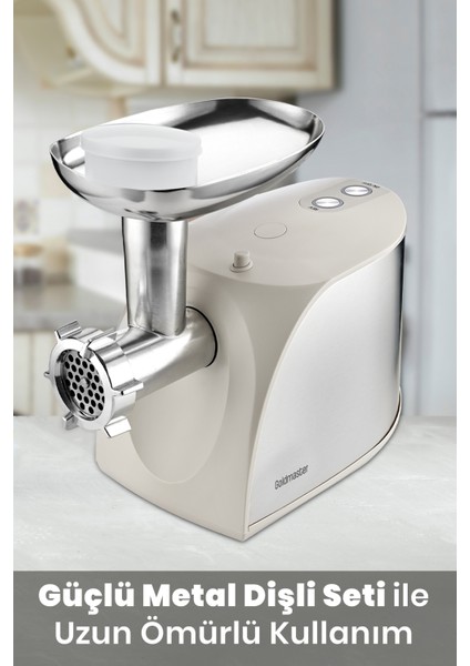2000W Güçlü Kıyma Makinesi Beyaz, Pratik ve Hızlı Işlem