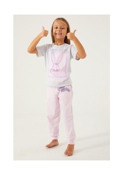 Sweet Female Duck Kar Melanj Kız Çocuk Kısa Kol Pijama Takım fırsatları
