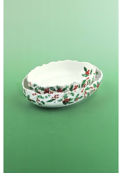 Holly Ikili Porselen Kayık Tabak