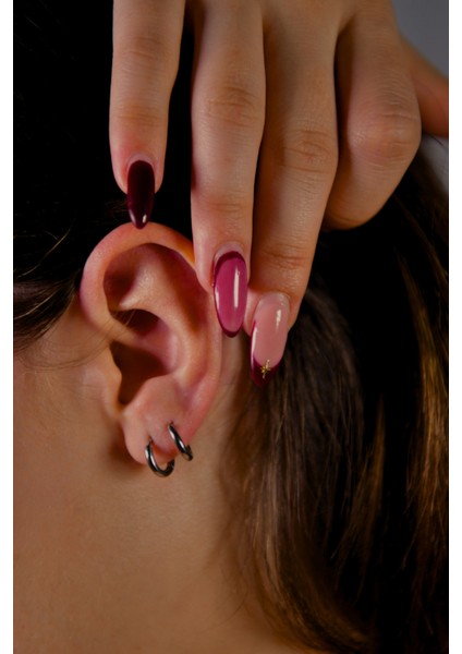 Çiftli Çelik Kadın Halka Küpe