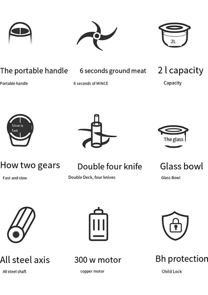 4 Bıçaklı 2l Cam Hazneli Doğrayıcı Rondo, Güçlü ve Şık Tasarım