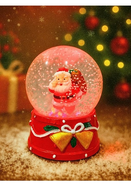 2026 Yılbaşı LED Işıklı Hediye Torbalı Noel Baba Kar Küresi – 9 cm Yılbaşı Temalı Dekoratif Süs 47 fiyatları