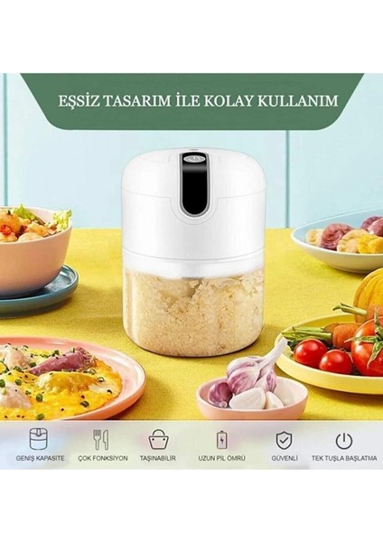 Şarjlı Mini El Rondo, Çelik Bıçak, 300 Ml, Beyaz, Pratik ve Kullanışlı Ev Aleti indirimleri