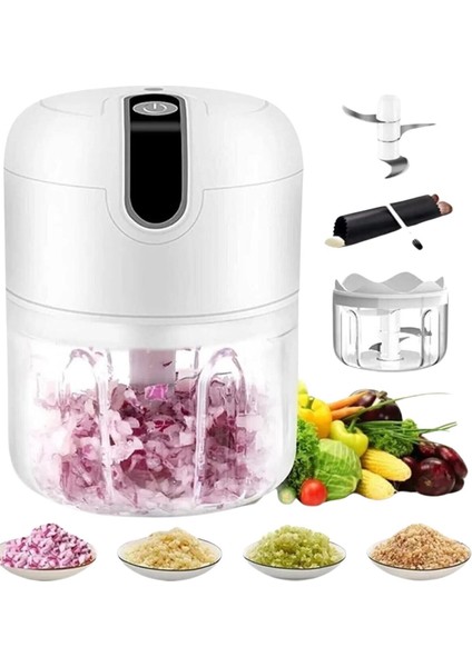 Şarjlı Mini El Rondo, Çelik Bıçak, 300 Ml, Beyaz, Pratik ve Kullanışlı Ev Aleti