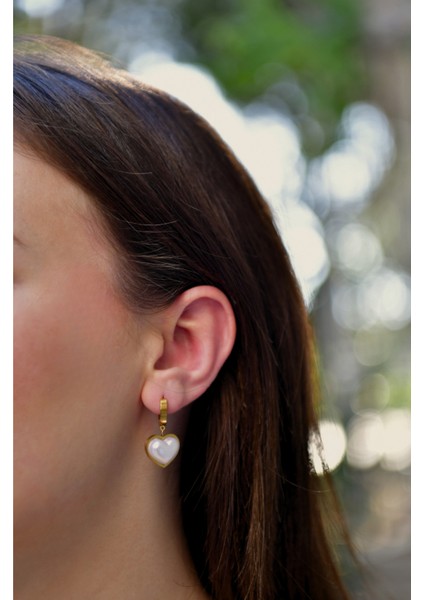 Inci Taşlı Kalp Model Çiftli Kadın Çelik Küpe fiyatları