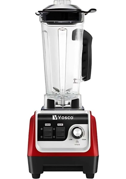 Kırmızı 2l Manuel Bar Blender, 2000W, Buz Kırıcı, Güçlü ve Şık Tasarım