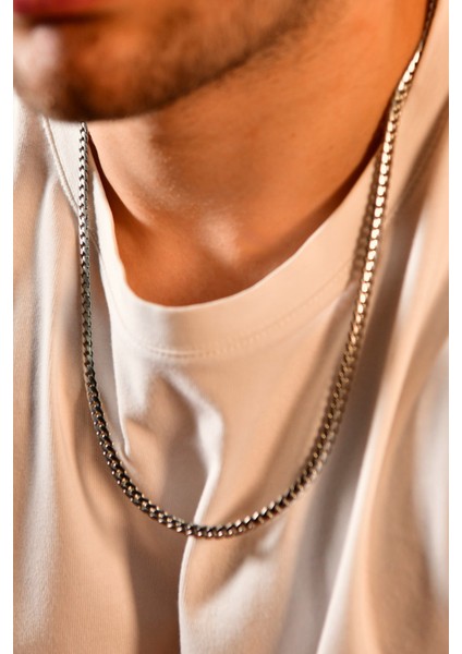 Balık Sırtı Model Erkek Çelik Zincir Kolye