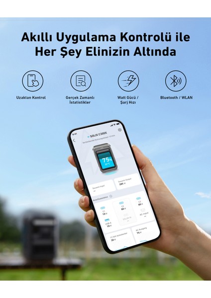 Solıx C300X Ac Taşınabilir Güç Kaynağı + PS60 Taşınabilir Güneş Paneli - B1723 indirimleri