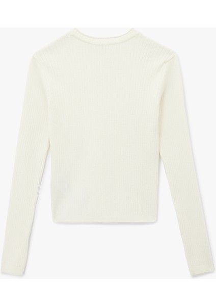 Uzun Kollu Bisiklet Yaka Taşlı Triko Kazak fiyatları