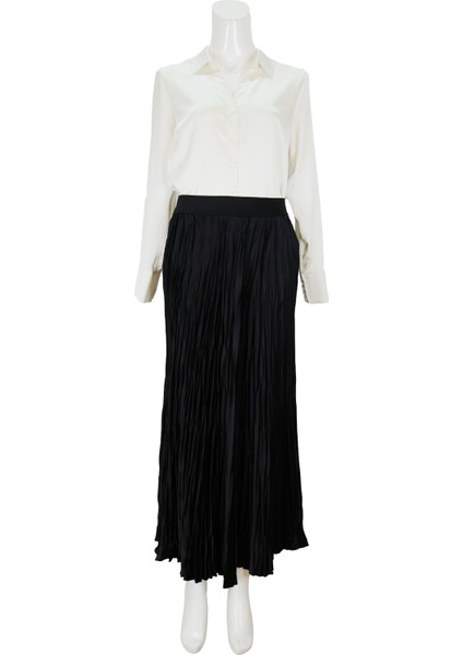 5443 Sentez Saten Kırıştırma Etek