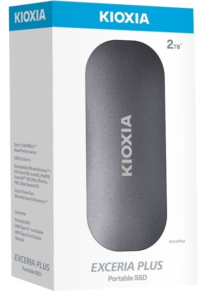 2tb Kıoxıa Excerıa Plus G2 USB 3.2 1050/1000 Mb/s LXD10S002TG8